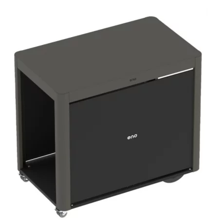 Desserte Achille Acier Gris Avec Rideaux & Roulettes - ENO 3 Desserte Achille Acier Gris Avec Rideaux & Roulettes - ENO