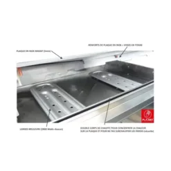 Plancha Gaz Encastrable Inox Oasi 80 Cm Plaque Lisse + Couvercle - PLANET -Cuisine Gril Boutique plancha gaz encastrable inox 80 cm 3 feux plaque lisse couvercle planet 3