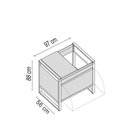 Table Oasi 97 + Plan De Travail Inox - PLANET 4 Table Oasi 97 + Plan De Travail Inox - PLANET – Image 2